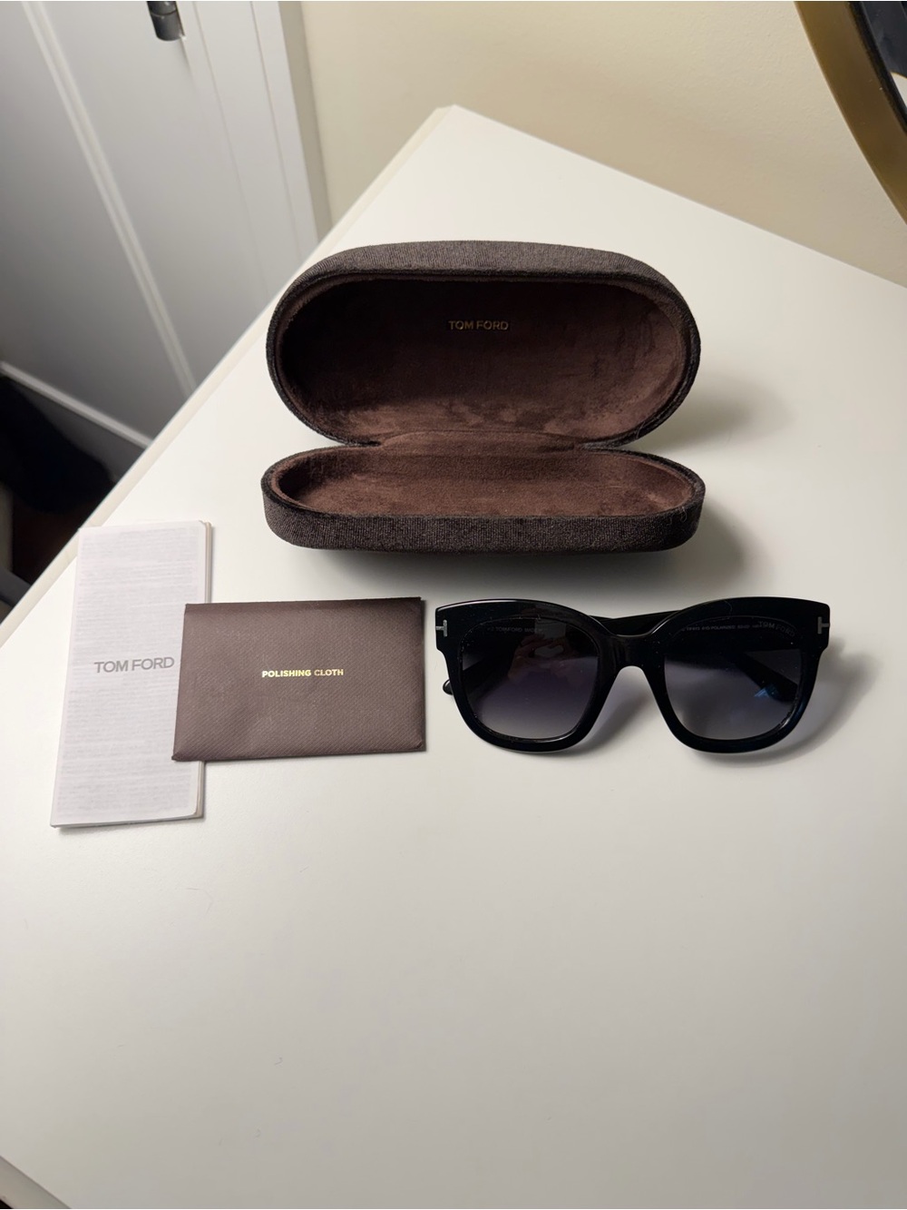 Tom Ford Beatrix 55mm gradient polarized square lens